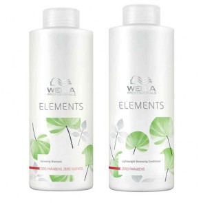 Wella Professionals Elements Shampoo 1000ml & Lightweight Conditioner 1000ml - 2 Products